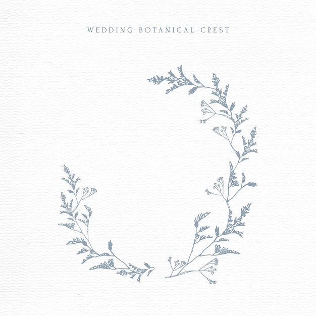 Vector wedding botanical vintage crest