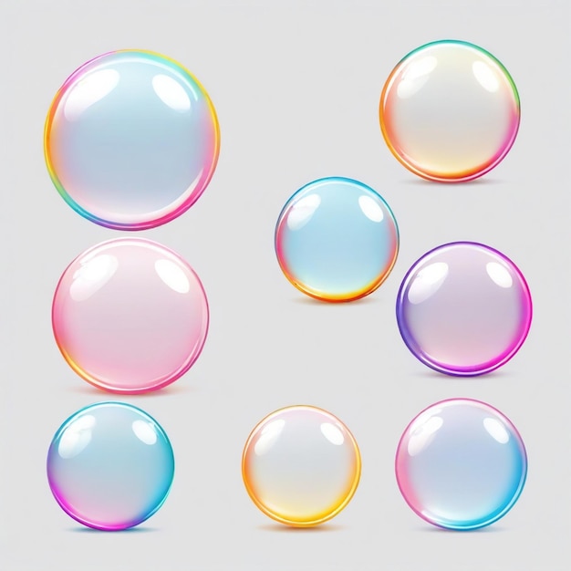 Wedding Bubble vector set white background isolated a high qua