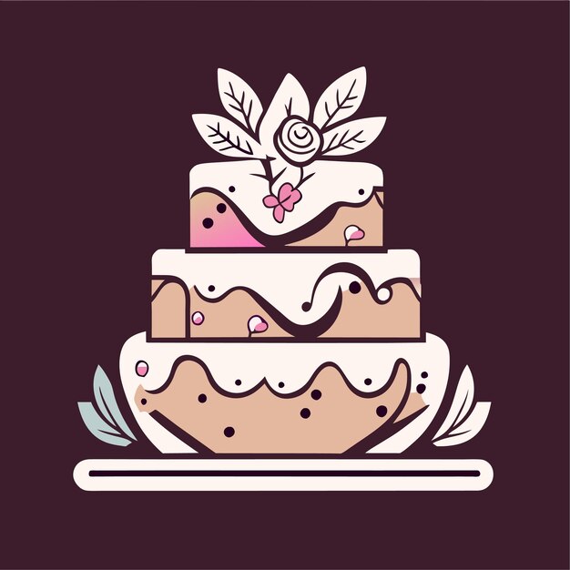 Vector wedding cake doodle vector illustration