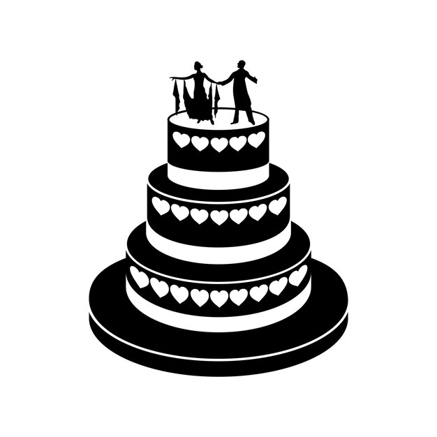 Vector wedding cake simple icon isolated on a white background