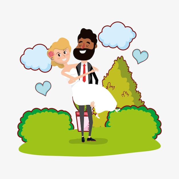 wedding card design cartoon