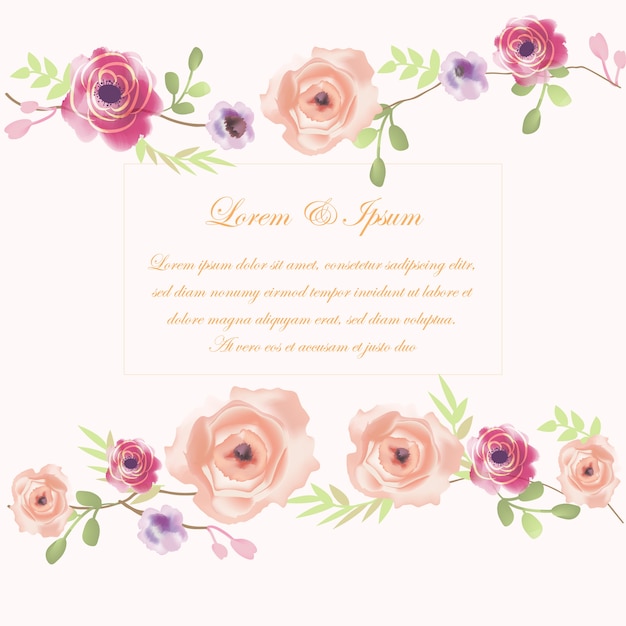 Wedding card flower frame