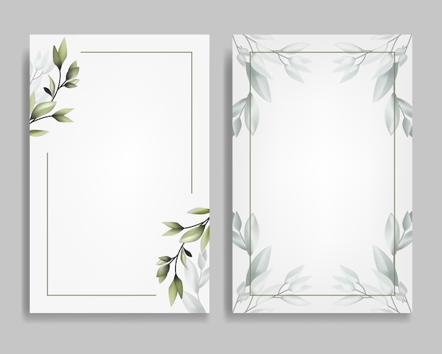 Wedding card with flora frame