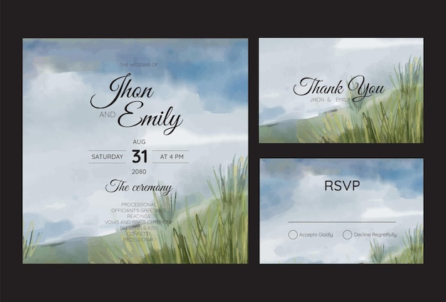 Wedding cards invitation Save the date sea style design Romantic beach wedding summer background