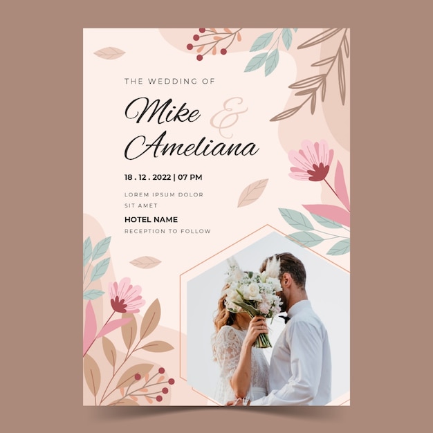 Wedding ceremony vertical poster template