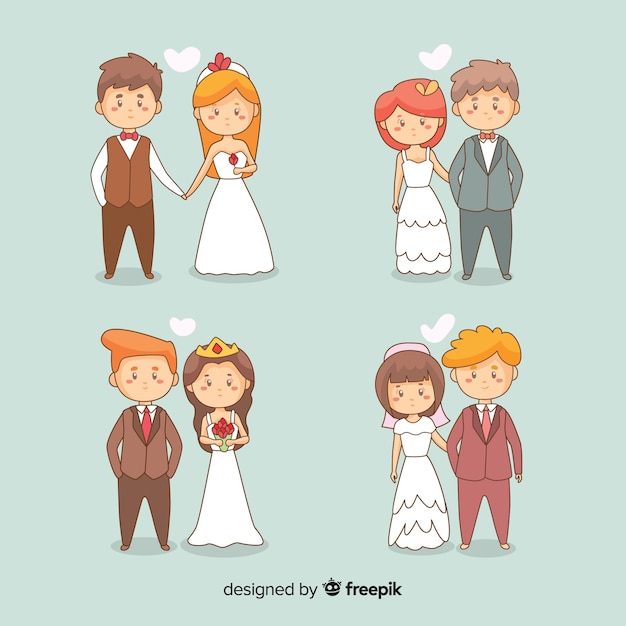 Wedding couple character collection