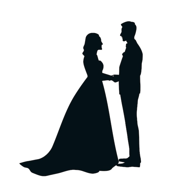 Wedding couple silhouette