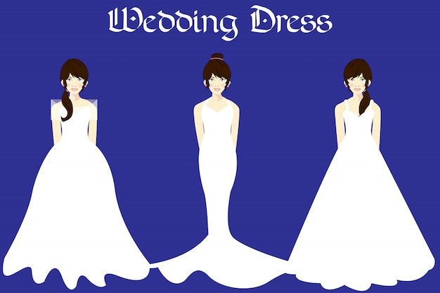 Wedding Dress bridal fashion vector