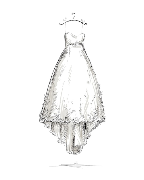 Wedding dress on a hanger vector illustration