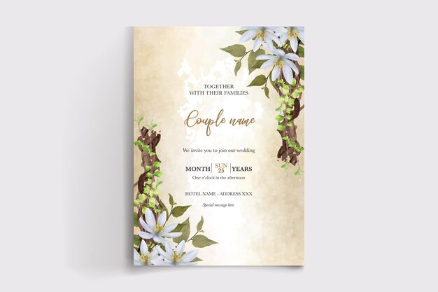 wedding floral invitation card templates