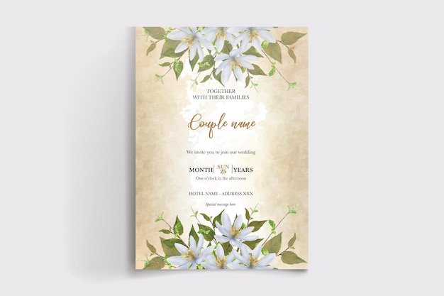 wedding floral invitation card templates