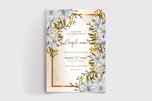 Wedding floral invitation card templates