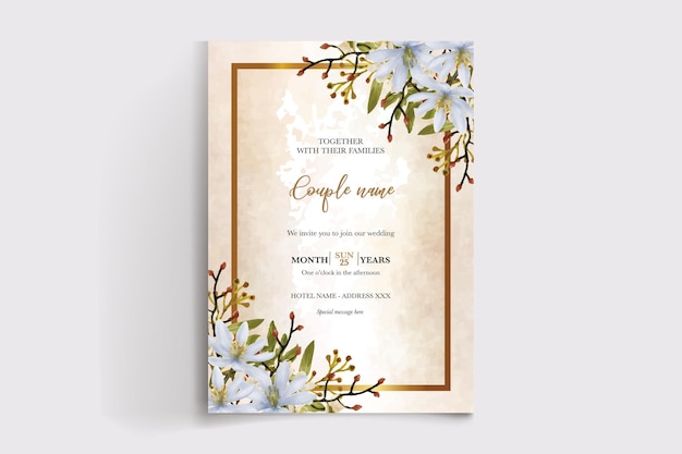 Wedding floral invitation card templates