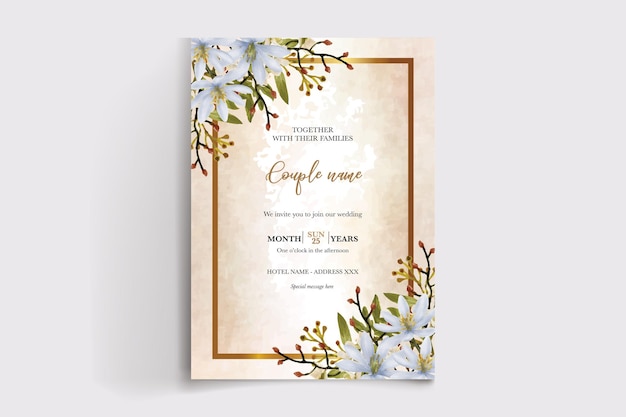 Wedding floral invitation card templates