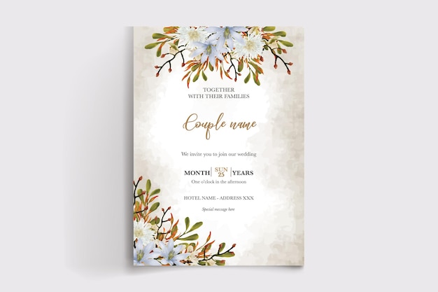 wedding floral invitation card templates