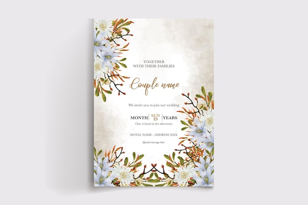 wedding floral invitation card templates