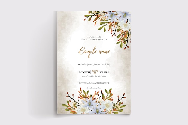 wedding floral invitation card templates