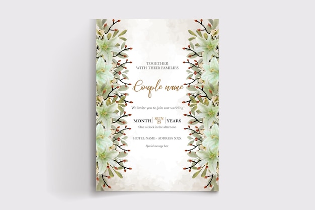 wedding floral invitation card templates