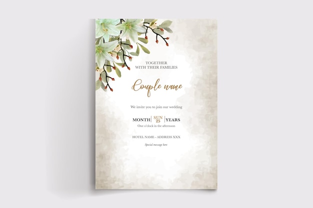 wedding floral invitation card templates