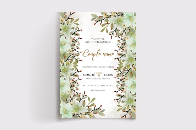 wedding floral invitation card templates