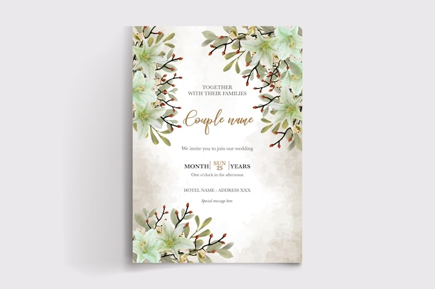 wedding floral invitation card templates