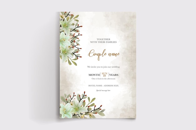 wedding floral invitation card templates