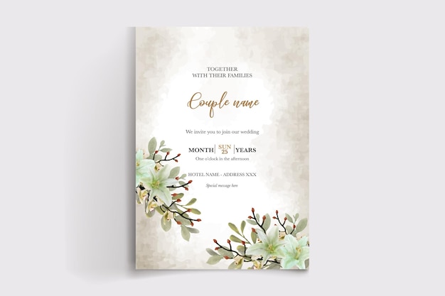 wedding floral invitation card templates