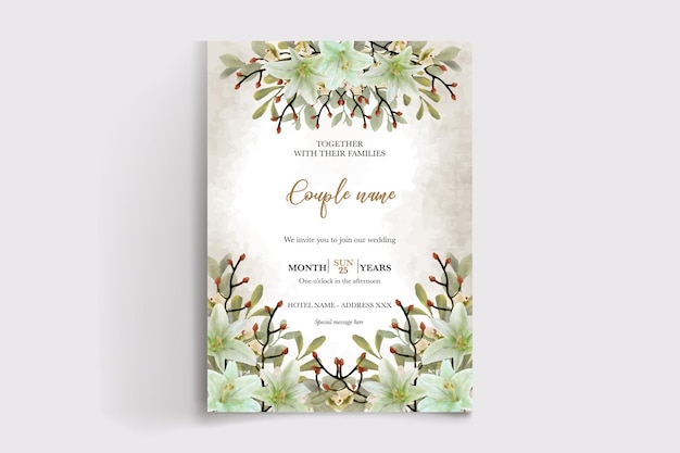 wedding floral invitation card templates