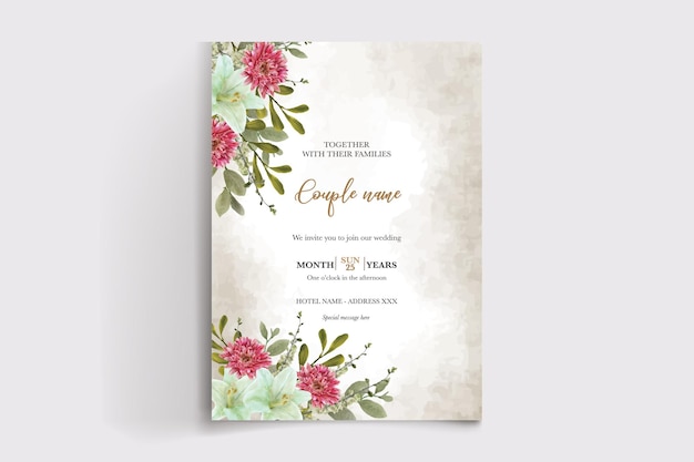 wedding floral invitation card templates