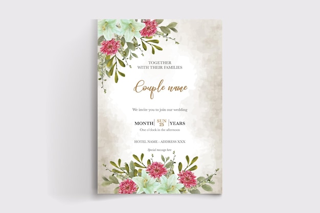 wedding floral invitation card templates