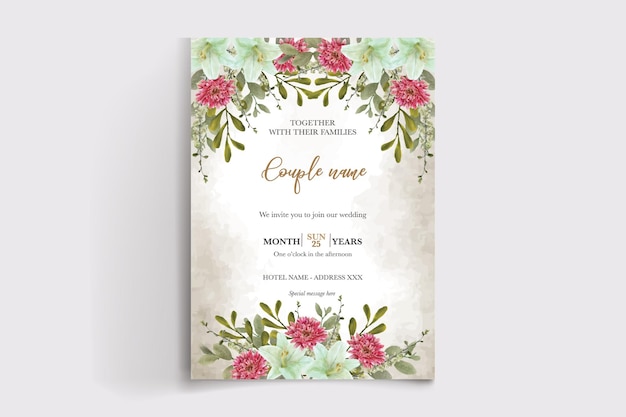 wedding floral invitation card templates