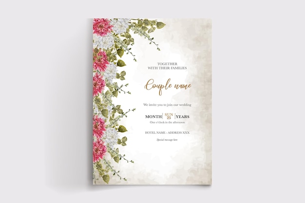 wedding floral invitation card templates