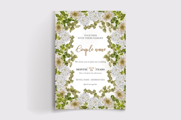 wedding floral invitation card templates