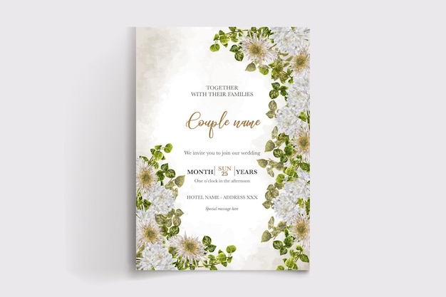 wedding floral invitation card templates