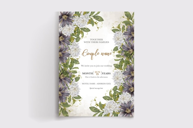 wedding floral invitation card templates