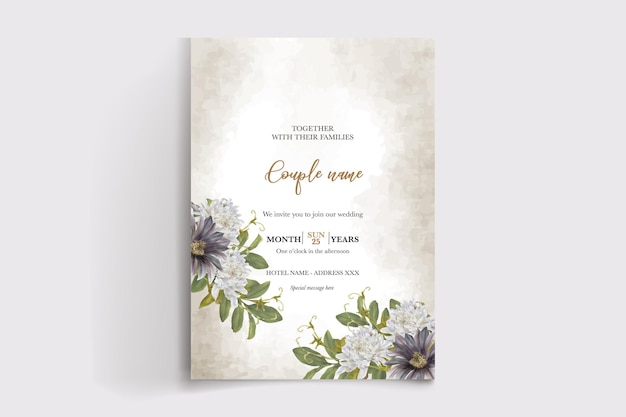 wedding floral invitation card templates