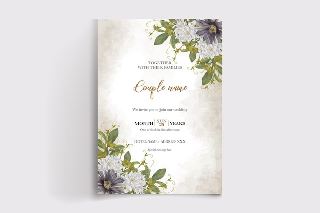 wedding floral invitation card templates