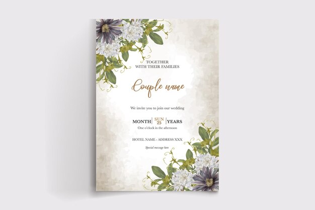 wedding floral invitation card templates