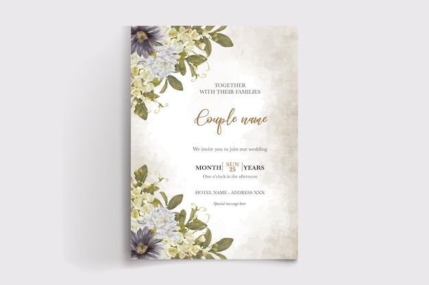 wedding floral invitation card templates