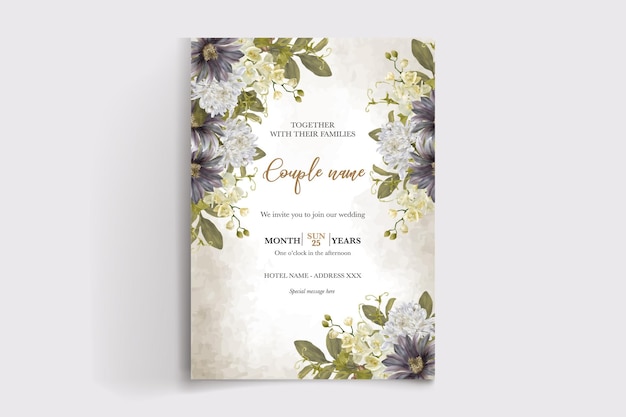 wedding floral invitation card templates