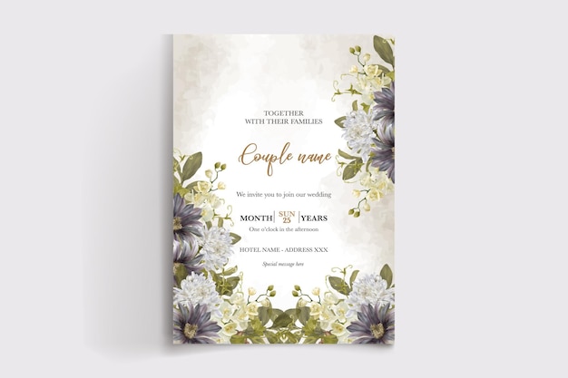 wedding floral invitation card templates