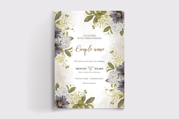 wedding floral invitation card templates