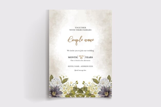 wedding floral invitation card templates