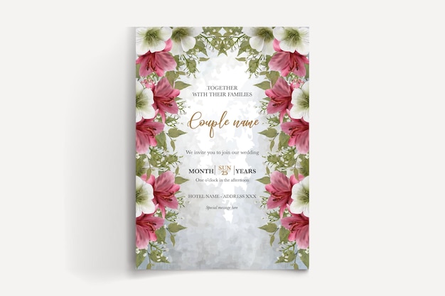 wedding floral invitation card templates