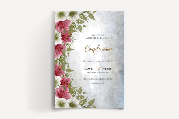 wedding floral invitation card templates