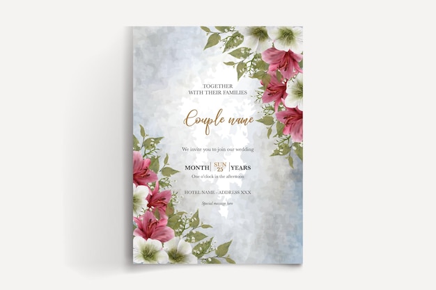 wedding floral invitation card templates