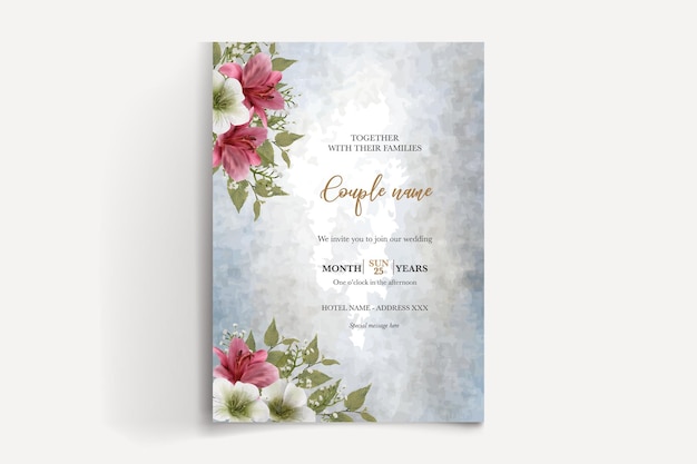 wedding floral invitation card templates