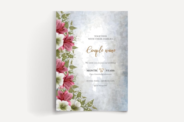 wedding floral invitation card templates