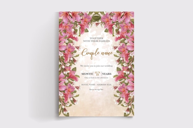 wedding floral invitation card templates