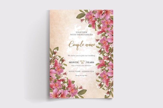 wedding floral invitation card templates